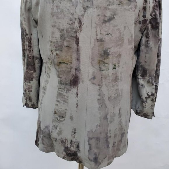 FENDI virgin wool gray grey black blue purple blazer jacket tie dyed unisex M L - Picture 7 of 8